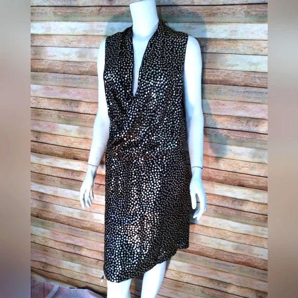 slim fit dress slacks Dvf Gold Sequence Wrap Gown main image 0